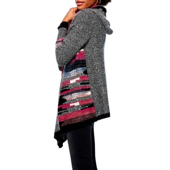 NIC AND ZOE Orchard Hooded Cardigan In Black Multi - Picture 9 of 10
